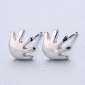Orecchini a lobo a forma di palmo in argento sterling S925 lucido da donna - Mano di Fatima