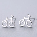 Orecchini a perno a forma di bicicletta in argento sterling 925 finitura lucida - Bicicletta