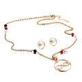Conjunto de joyas doradas de acero inoxidable con símbolos infinito y cuentas de color - Dorado