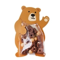 Cute brown bear cartoon food packaging cards with transparent snack bags for treats - Bear / 8*12cm