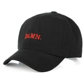 Classic black baseball cap with red 'DAMN.' embroidery on the front for men and women - Adjustable / DAMN. Letter Embroidery / Black