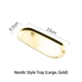 Nordisches goldenes Edelstahltablett für Schmuck und Snacks, Maße 23cm x 9,5cm groß - Groß / Gold