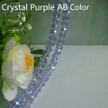 Faceted crystal glass beads in Purple AB finish for DIY jewelry and garment making - Crystal Purple AB Color / 3# Flat Bead