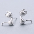 Incantevoli orecchini a gatto in argento sterling 925 con finitura in metallo spazzolato - Stile Signorina Gatto (5929054883015)