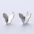 Eleganti orecchini a farfalla in argento S925 con finitura spazzolata opaca raffinata - Farfalla Spazzolata