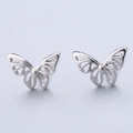 Orecchini a perno a farfalla in argento 925 con elegante design traforato per donna - Farfalla Lucida