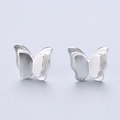 Eleganti orecchini a farfalla in argento 925 con ali opache e lucide rifinite - Doppia Farfalla 3D