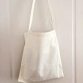 Minimalist white canvas tote bag with long double shoulder straps for a clean look - Bleached White
