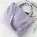 Minimalist lavender purple canvas tote bag with thick cotton linen texture - Light Purple