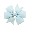 Macro shot of light blue grosgrain ribbon bow hairpin with vertical ribbed texture - Light Blue (17)