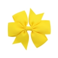 Detailed macro view of the bright yellow grosgrain ribbon texture on the bow hair clip - Bright Yellow (10)