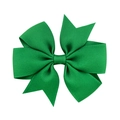 Classic green grosgrain ribbon fishtail hair bow clip for children hair accessories - Green (38)