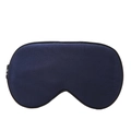Dark blue double-sided silk sleep mask with velvet texture and black fabric trim - Navy Blue