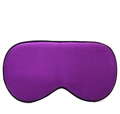 Purple double-sided silk sleep mask with black piping and smooth satin finish - Violet