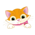 Adesivo murale gatto soriano arancione con papillon rosa per decorazione domestica - Gatto