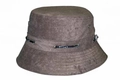 Close-up of brown bucket hat detail featuring metal eyelets and SPORT drawstring cord - Adjustable / Khaki