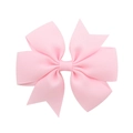 Pale pink ribbed grosgrain ribbon bow hair clip with dovetail ends for girls - Pink (11)