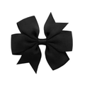 Detail of black ribbed grosgrain ribbon hair bow with premium textured fabric finish - Black (4)