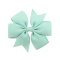 Mint green grosgrain ribbon bow hair clip with ribbed texture for girls - Mint Green (34)
