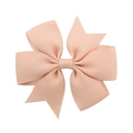 Detailed close-up of light pink ribbed grosgrain ribbon bow with fine texture - Light Pink (8)