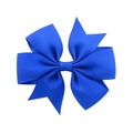 Royal blue grosgrain ribbon fish tail bow hair clip with textured ribbed fabric - Royal Blue (6)