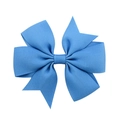 Sky blue grosgrain ribbon hair clip with a six-loop bow design for children - Sky Blue (36)