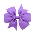 Violet grosgrain ribbon bow hair clip with double-layer texture for girls and kids - Violet (5)