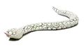 Close-up of realistic mechanical joints and green crackle texture on the remote control snake - White Viper
