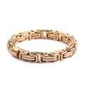 Bracciale da uomo in acciaio al titanio dorato lucido con chiusura a scomparsa - Oro (KB93856-BD)