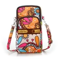 Floral print crossbody arm bag with vibrant paisley pattern and double zipper storage - Rainbow Large Floral
