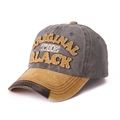 Gorra de béisbol de algodón desgastado con visera de gamuza amarilla y bordado - Borde Amarillo + Café