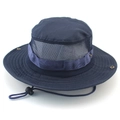 Dark blue boonie hat with wide brim and mesh breathable layer for sun protection - One Size L (58-60cm) / Mesh/Navy Blue