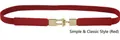 Primer plano de cinturón elástico rojo con hebilla metálica dorada elegante - Estilo Simple (Rojo)