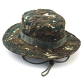 Tactical boonie hat in digital jungle camouflage with wide brim and adjustable chin strap - Digital Camouflage