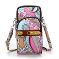Pink and blue floral sports armband bag with dual zippers and adjustable strap - Creative Pattern