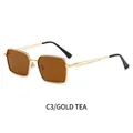 Lunettes de soleil rétro monture dorée et verres thé en métal pour hommes et femmes - Monture Dorée Verres Ambrés