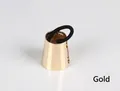Minimalist metallic gold ponytail cuff with elastic black hair tie for women - Gold