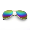 Klassieke aviator zonnebril met goudkleurig metalen montuur en regenboog spiegelglazen - Kinderen / Gouden Frame Veelkleurige Lens