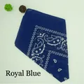 Classic royal blue paisley bandana for sports and hip-hop style with white pattern details - Sapphire Blue