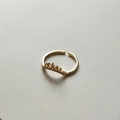 Anillo de corona ajustable en plata S925 dorada con pavé de circonitas brillantes - Anillo de Corona J730 / Dorado