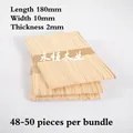 Detail view of 180mm x 10mm natural wood sticks bundle for DIY crafts and handmade projects - Natural Wood 180mm*10mm*2mm / 50 Pcs/Bundle
