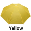Chapeau parapluie de pêche jaune à 8 baleines pour protection solaire mains libres - Jaune