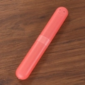 Custodia da viaggio per spazzolino rosa corallo con design a faccina traspirante - Rosa trasparente