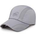 Grey quick-dry mesh sport baseball cap with breathable side panels and SPORT logo - Adjustable / Light Gray