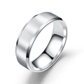 8mm silver brushed stainless steel ring with polished bevel edges and a minimalist matte finish - US 5 / Silver