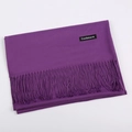 Solid purple cashmere-like scarf with tassels, soft winter warmth accessory for women - Violet / 68x200cm