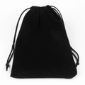 Macro shot of high-quality black velvet drawstring pouch for jewelry storage and gifts - Velvet Bag Black 10X12cm