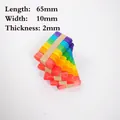 Detailed view of colorful wooden craft sticks measuring 65mm by 10mm for DIY projects - Colored 65mm*10mm*2mm / 50 Pcs/Bundle