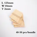 Natural wood ice cream sticks 125mm x 10mm pack of 50 pieces for DIY crafts - Natural Wood 125mm*10mm*2mm / 50 Pcs/Bundle