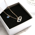 Collana in oro rosa con ciondolo occhio di Allah e pietre blu in scatola regalo - Oro Rosa Malocchio